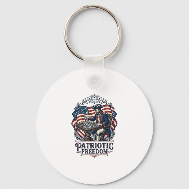Llavero Patriotic Chess Player Vector Graphic Tee (Anverso)