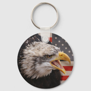 Llavero Patriotic Eagle Image Keychain