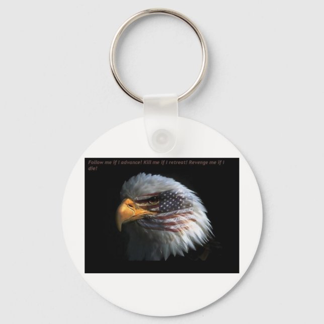Llavero Patriotic Eagle with flag background (Anverso)