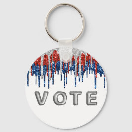 Llavero Patriotic Glitter Drip Border Vote