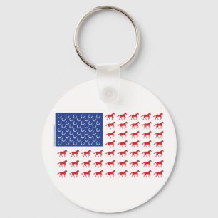 Llavero Patriotic Horses American Flag