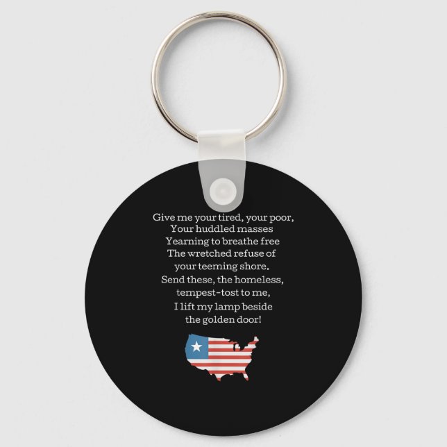 Llavero Patriotic New Colossus Emma Lazarus Quote Usa Gift (Anverso)