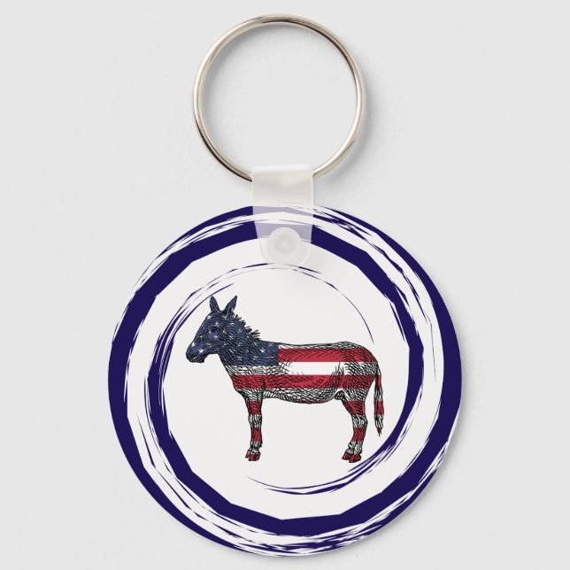 Llavero Patriotic Red White Blue Donkey (Anverso)