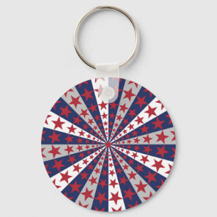 Llavero Patriotic Sunburst: Obra de arte de la bandera est
