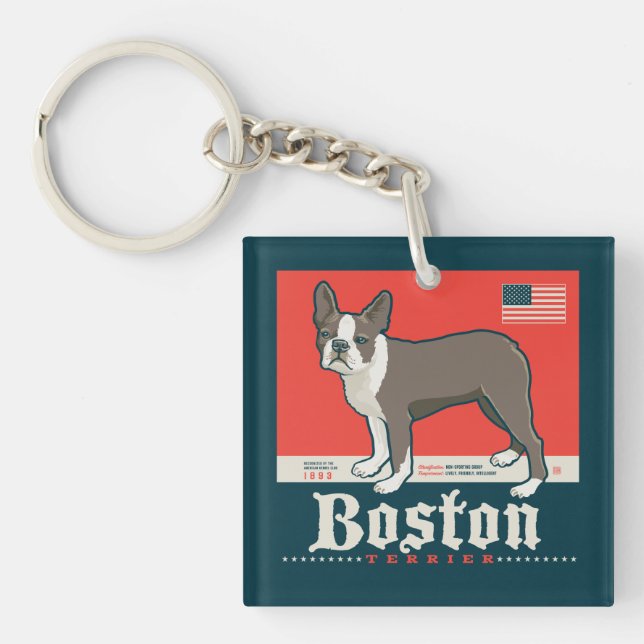 Llavero Patriótico | Boston Terrier (Frente)