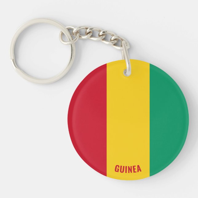 Llavero Patriótico con bandera de Guinea (Frente)