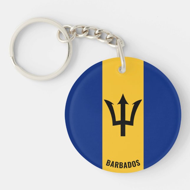 Llavero Patriótico de la Bandera de Barbados (Frente)