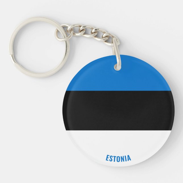 Llavero Patriótico de la Bandera de Estonia (Frente)