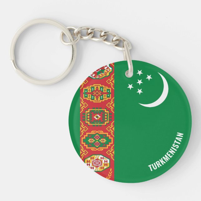 Llavero Patriótico de la bandera de Turkmenistán (Frente)
