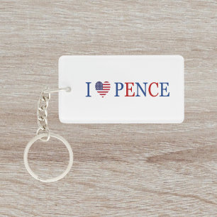 Llavero Patriótico I Hearts Love Mike Pence Flag