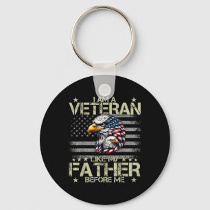 Llavero Patriótico Soy Veterano Como Mi Padre Antes Que Yo