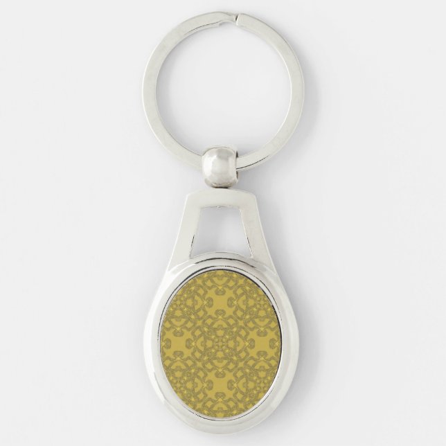 Llavero Patrón amarillo mostaza (Anverso)