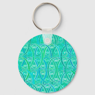 Llavero Patrón árabe - aqua y turquesa