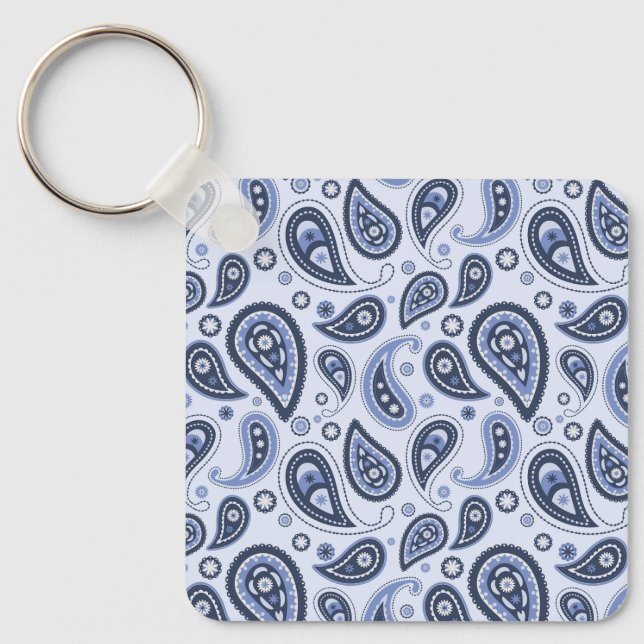 Llavero Patrón azul paisley (Anverso)