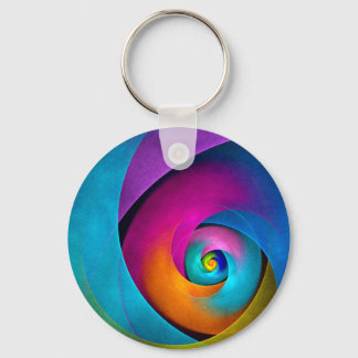 Llavero Patrón azul rosado del arte del resumen floral mod