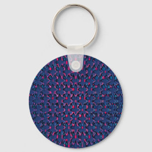 Llavero Patrón azul y rosa retro