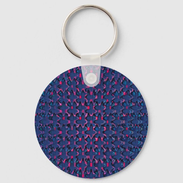 Llavero Patrón azul y rosa retro (Anverso)