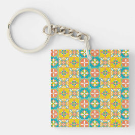 Llavero Patrón azulejo de colores alegres