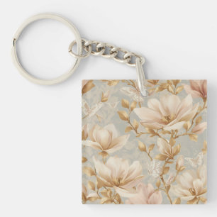 Llavero Patrón Botánico de Mariposa de Magnolia Suave