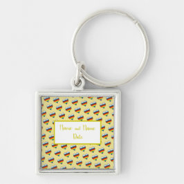 Llavero Patrón cardíaco arcoiris