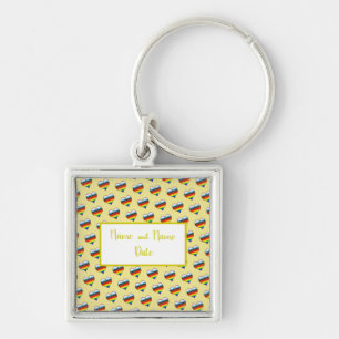 Llavero Patrón cardíaco arcoiris