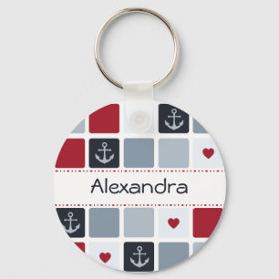 Llavero Patrón cardíaco de la Marina Girona y el Ancla Roj