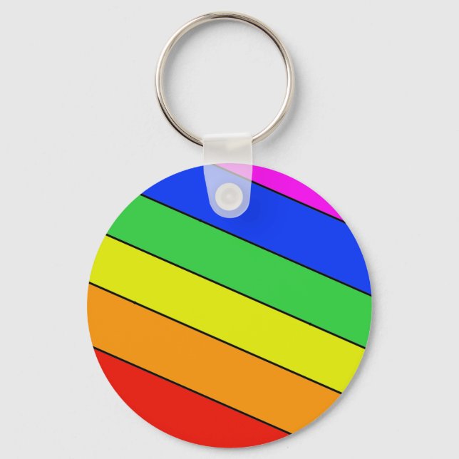 Llavero Patrón clásico rayado de arco iris (Anverso)