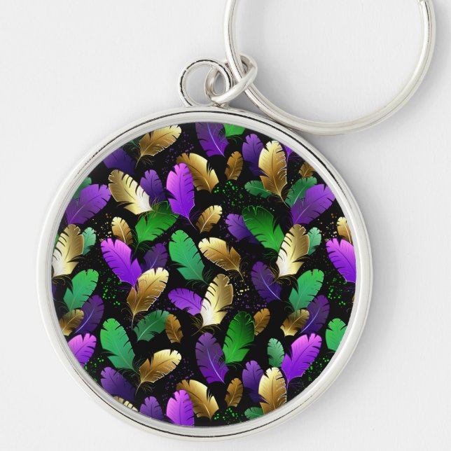 Llavero Patrón continuo con plumas de Mardi Gras (Frente)