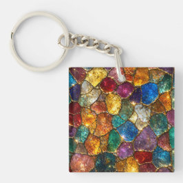 Llavero Patrón continuo de mosaico de cristal colorido de 