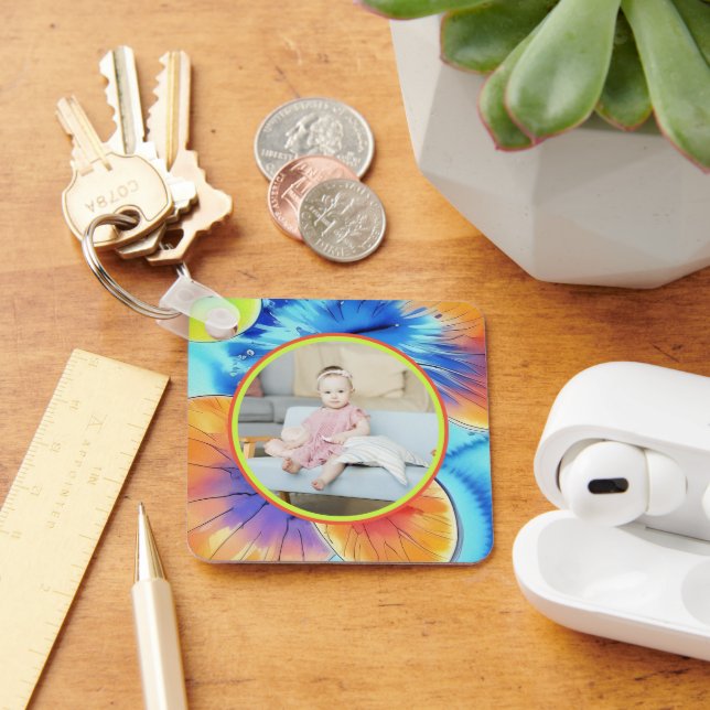 Llavero Patrón de acuarela de cítricos fotográficos person (Escritorio )