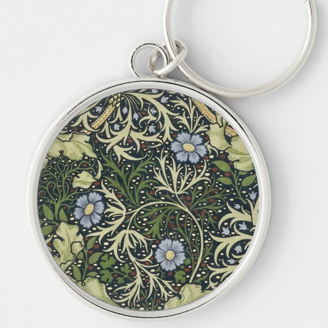 Llavero Patrón de algas marinas William Morris Arte de cos (Frente)