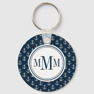 Llavero Patrón de anclaje de trio monograma