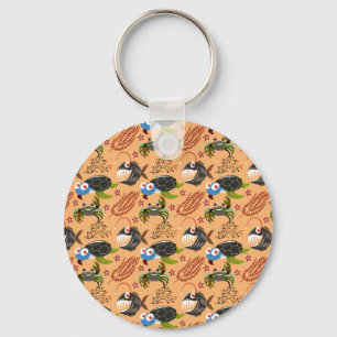 Llavero Patrón de animales acuáticos   vida submarina en l