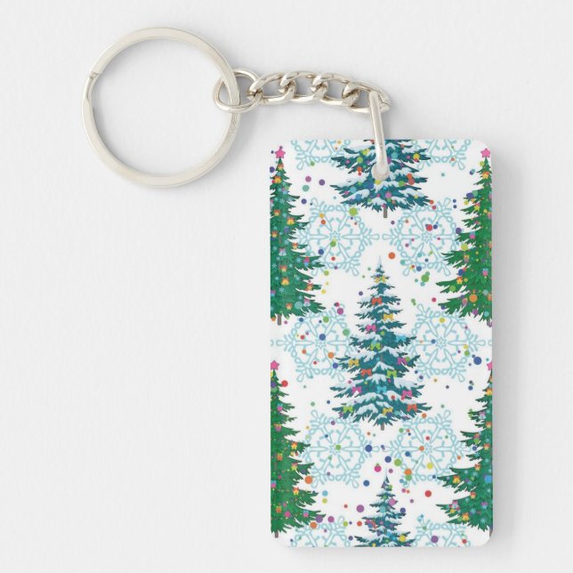 Llavero patrón de árbol de Navidad (Frente)
