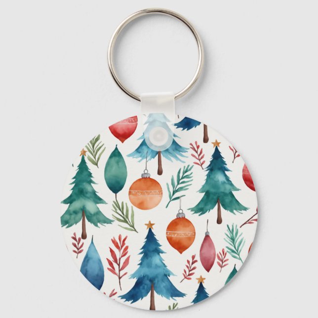 Llavero Patrón de árbol de Navidad (Anverso)