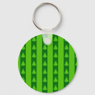 Llavero Patrón de árbol de navidad con rayas verdes