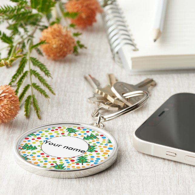 Llavero patrón de árboles de Navidad (Lado)