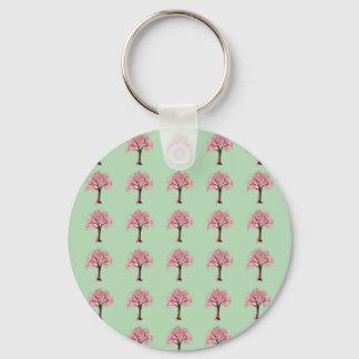 Llavero Patrón de árboles rosados