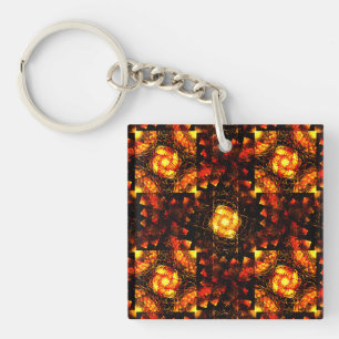 Llavero Patrón de arte abstracto elegante boho moderno dor