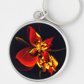 Llavero Patrón de arte abstracto moderno floral amarillo r