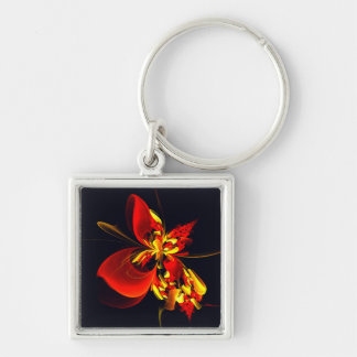 Llavero Patrón de arte abstracto moderno floral amarillo r