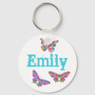 Llavero Patrón de Arte de Mariposa Colorida Emily Agregar 