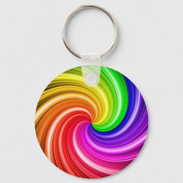 Llavero Patrón de arte de remolque de arcoiris en espiral  (Anverso)