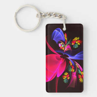 Llavero Patrón de arte de resumen floral colorido moderno
