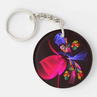 Llavero Patrón de arte de resumen floral colorido moderno