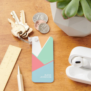 Llavero Patrón de arte geométrico chic personalizado