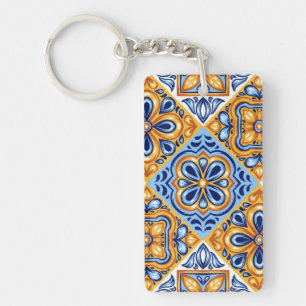 Llavero Patrón de azulejos de cerámica