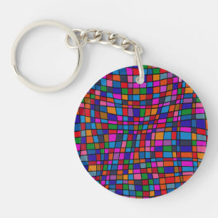 Llavero Patrón de baldosas de mosaico colorido