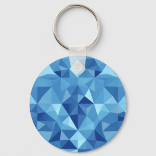 Llavero Patrón de baldosas de mosaico geométrico azul