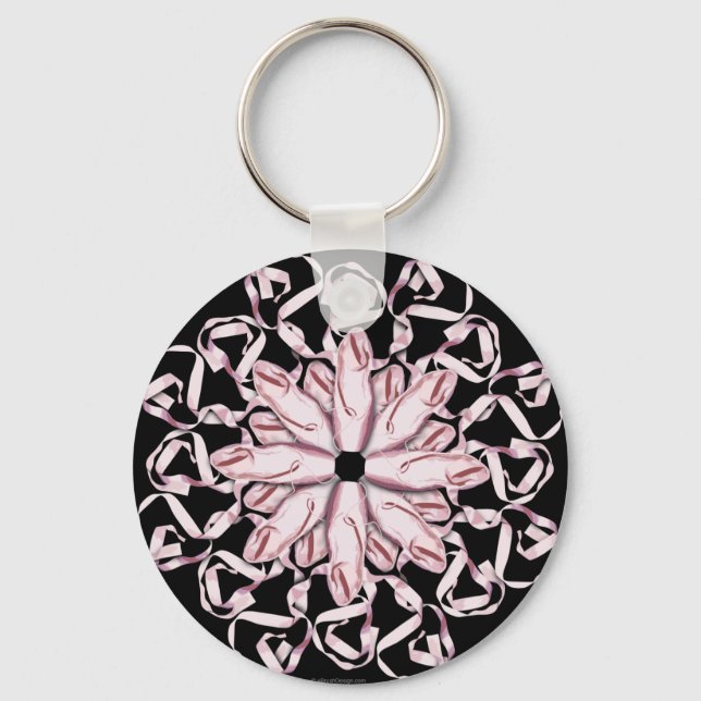 Llavero Patrón de ballet (rosa) (Anverso)